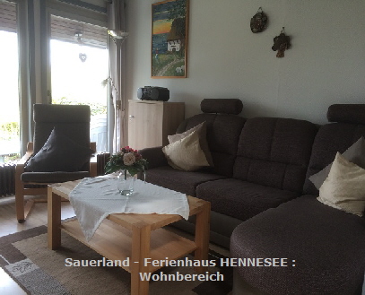 Sauerland - Ferienhaus HENNESEE :  Wohnbereich  